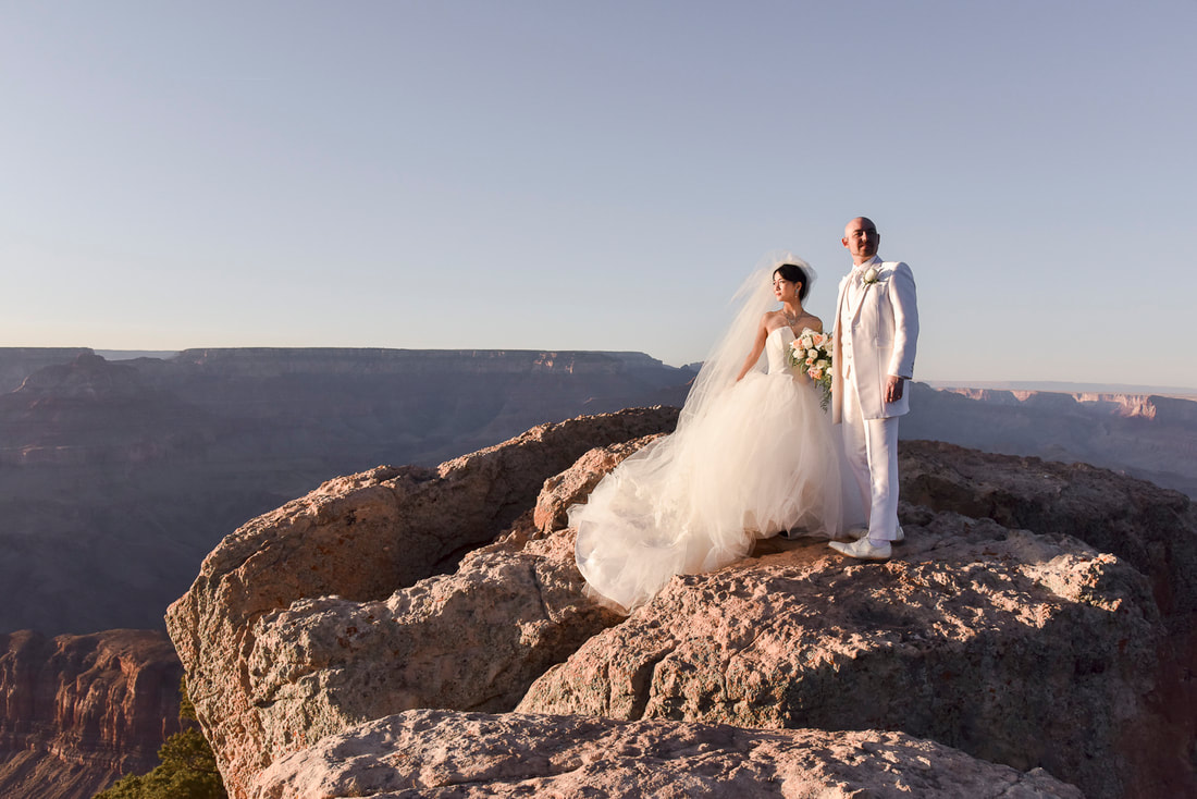 luxury destination wedding at the grand canyon vera wang couture adventure elopement photographer