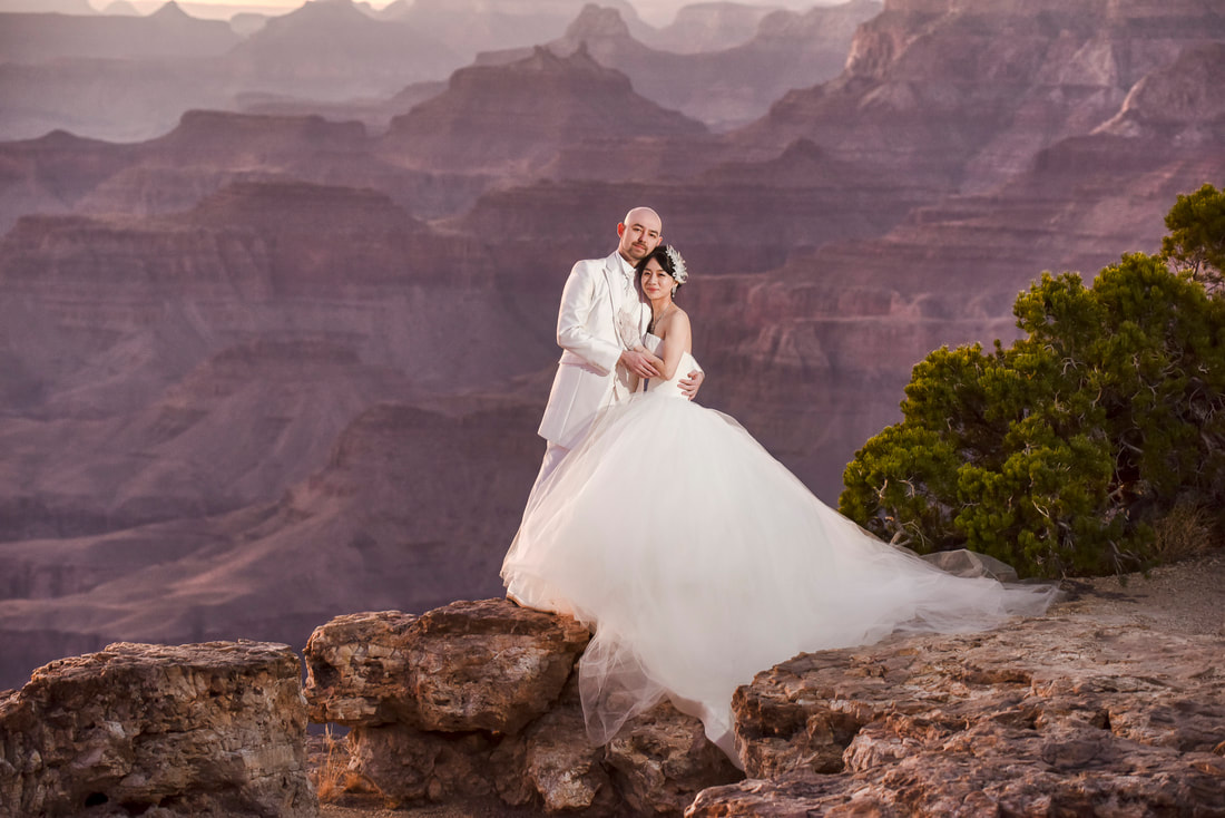 luxury destination wedding at grand canyon with japanese couple vera wang couture photographer