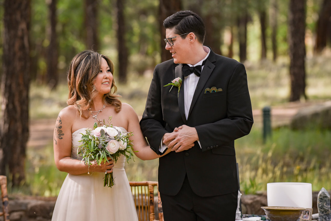 flagstaff bride and groom ceremony at the colton house in flagstaff arizona LGBTQ
